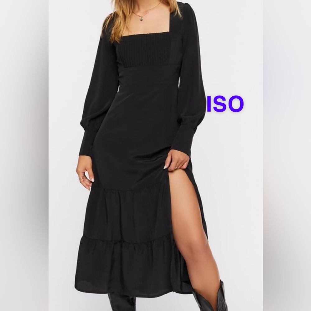 LOOKING FOR - Forever 21 Tiered Peasant-Sleeve Midi Dress